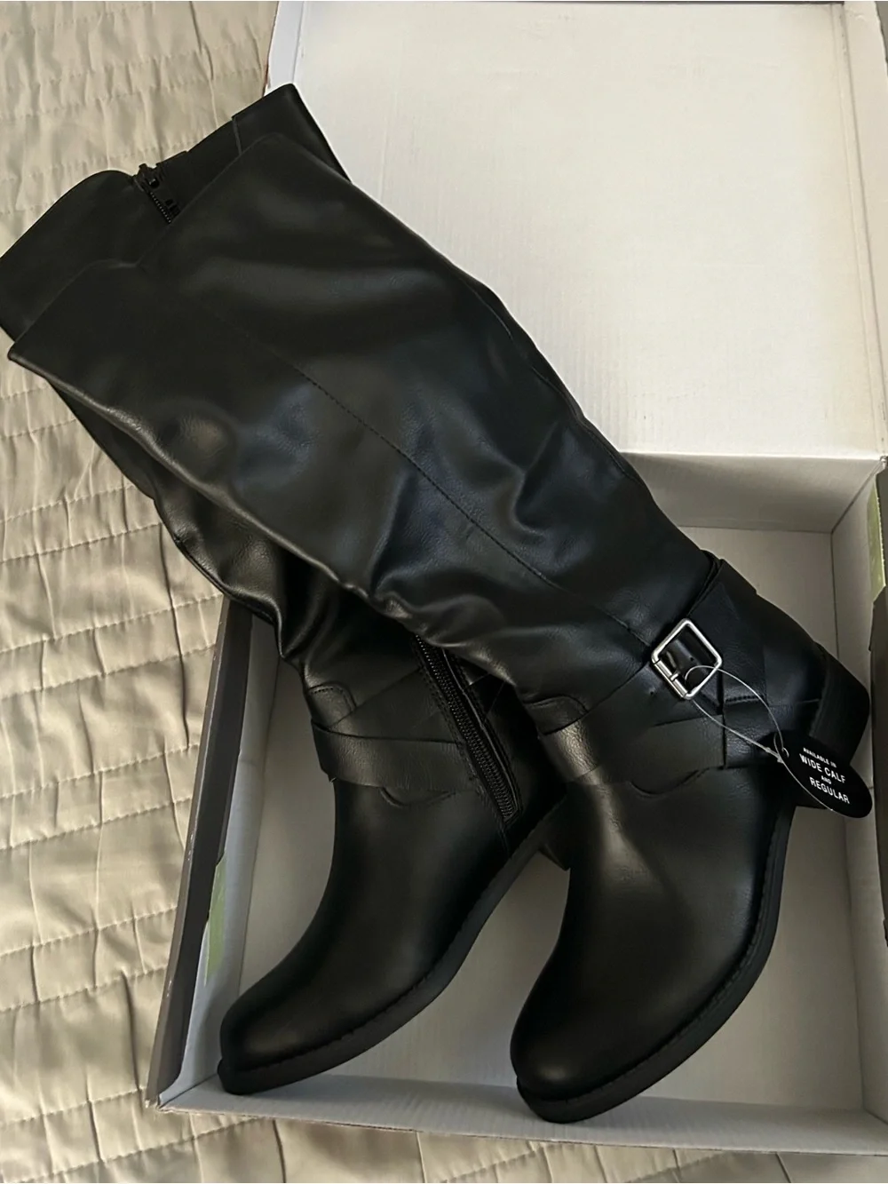 Style & Co. Black Over-the-Knee Riding Boots with Buckle